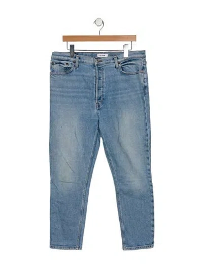 Pre-owned Re/done High-rise Straight Leg Jeans In Blue
