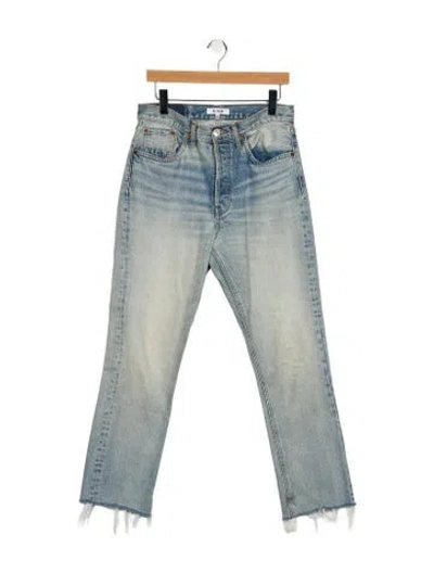 Pre-owned Re/done High-rise Straight Leg Jeans In Blue