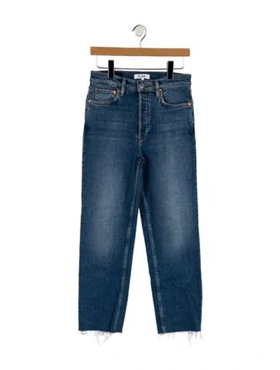 Pre-owned Re/done High-rise Straight Leg Jeans In Blue