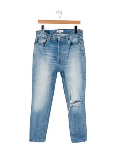Pre-owned Re/done High-rise Straight Leg Jeans In Blue