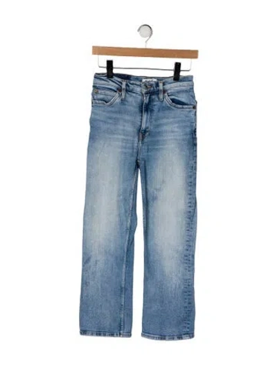 Pre-owned Re/done High-rise Straight Leg Jeans In Blue