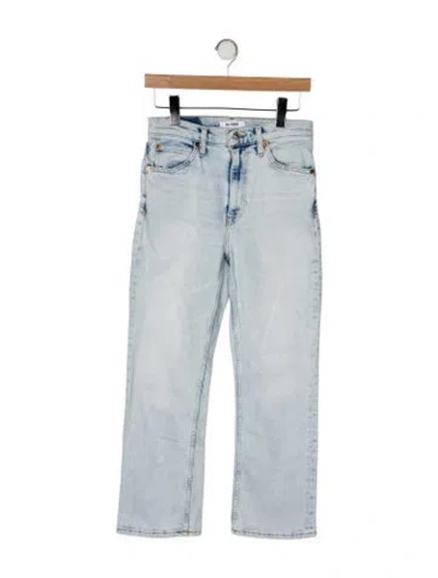 Pre-owned Re/done High-rise Straight Leg Jeans In Blue