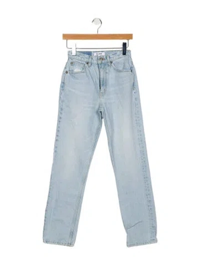 Pre-owned Re/done High-rise Straight Leg Jeans In Blue