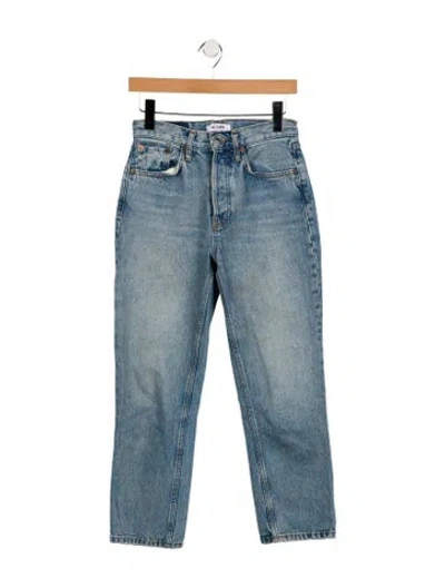 Pre-owned Re/done High-rise Straight Leg Jeans In Blue