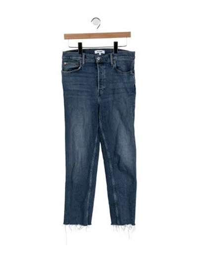 Pre-owned Re/done High-rise Straight Leg Jeans In Blue