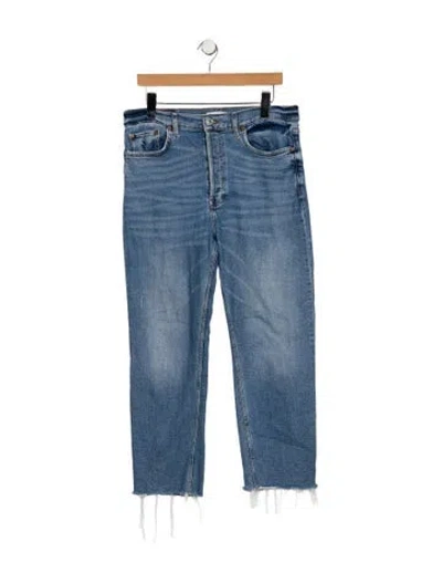 Pre-owned Re/done High-rise Straight Leg Jeans In Blue