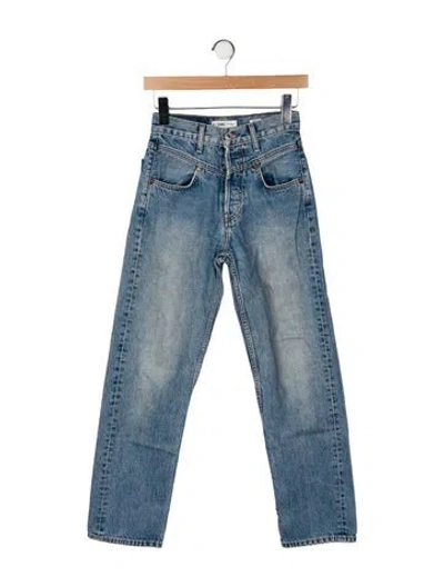 Pre-owned Re/done High-rise Straight Leg Jeans In Blue