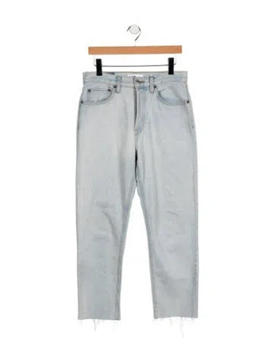 Pre-owned Re/done High-rise Straight Leg Jeans In Blue