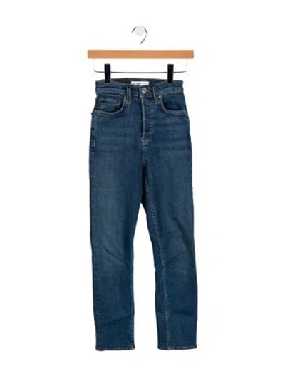 Pre-owned Re/done High-rise Straight Leg Jeans In Blue
