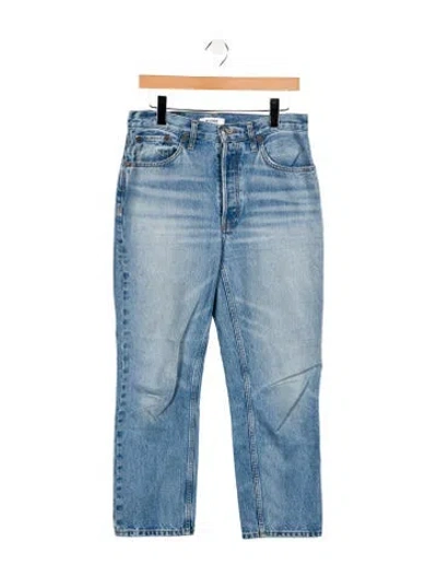 Pre-owned Re/done High-rise Straight Leg Jeans In Blue