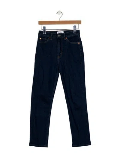 Pre-owned Re/done High-rise Straight Leg Jeans In Blue