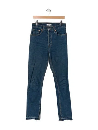 Pre-owned Re/done High-rise Straight Leg Jeans In Blue
