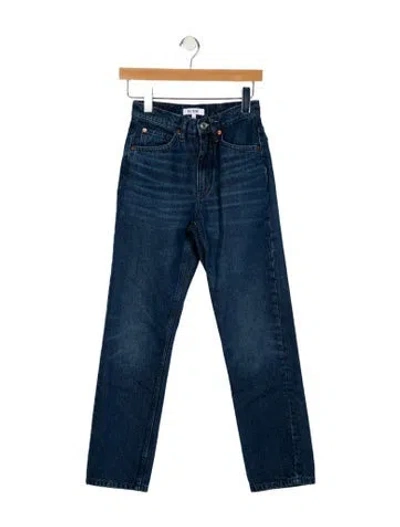 Pre-owned Re/done High-rise Straight Leg Jeans In Blue