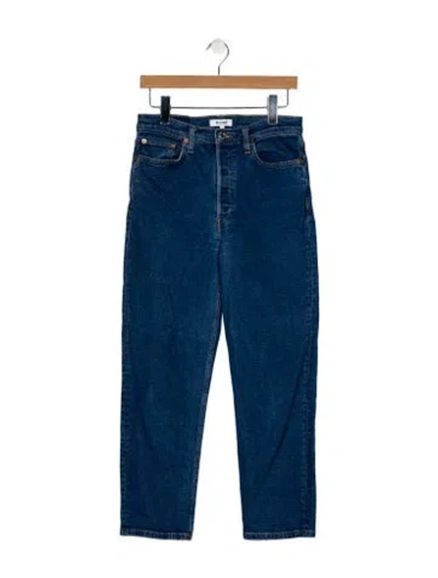 Pre-owned Re/done High-rise Straight Leg Jeans In Blue