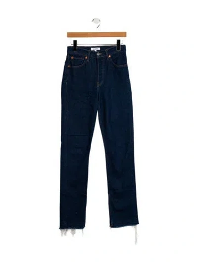 Pre-owned Re/done High-rise Straight Leg Jeans In Blue