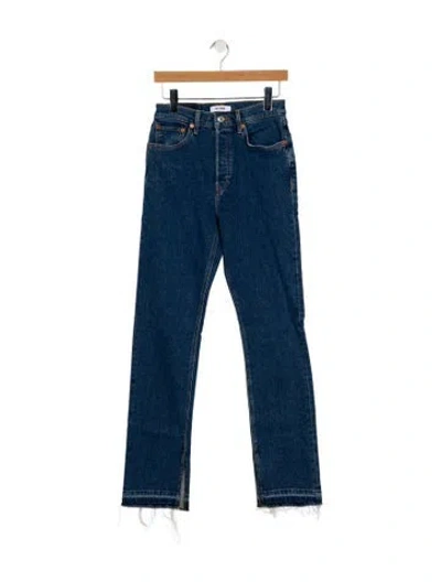 Pre-owned Re/done High-rise Straight Leg Jeans In Blue