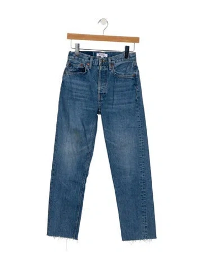 Pre-owned Re/done High-rise Straight Leg Jeans In Blue