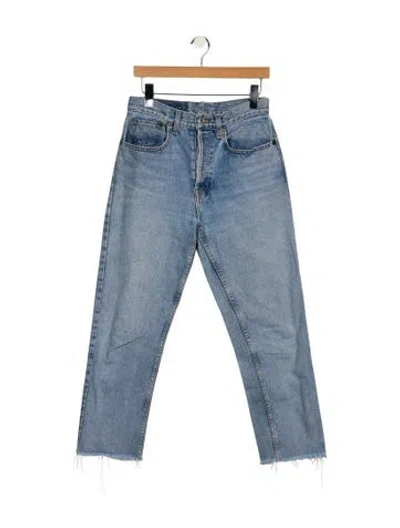 Pre-owned Re/done High-rise Straight Leg Jeans In Blue