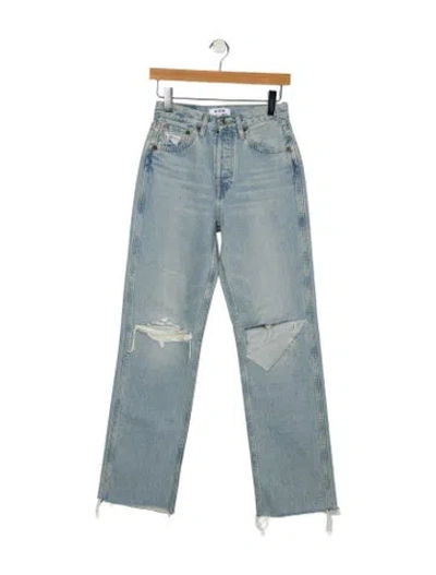 Pre-owned Re/done High-rise Straight Leg Jeans In Blue
