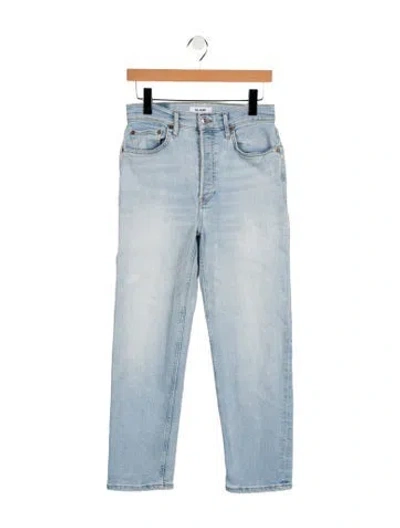 Pre-owned Re/done High-rise Straight Leg Jeans In Blue