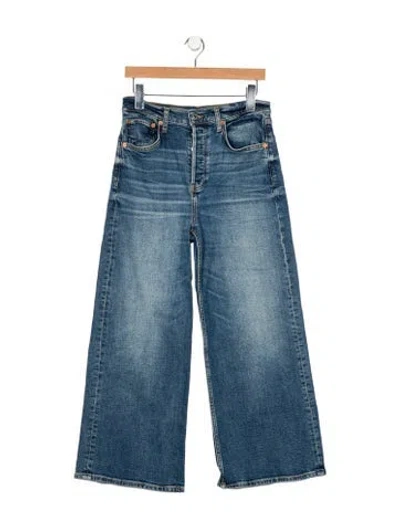 Pre-owned Re/done High-rise Straight Leg Jeans In Blue