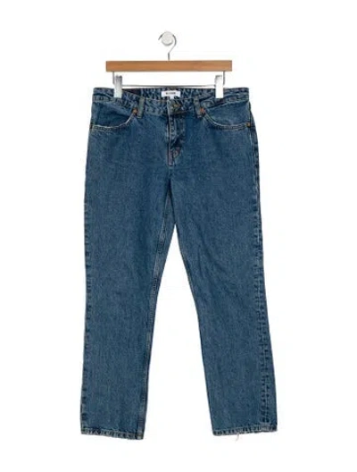 Pre-owned Re/done High-rise Straight Leg Jeans In Blue