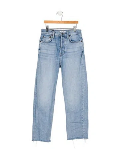 Pre-owned Re/done High-rise Straight Leg Jeans In Blue