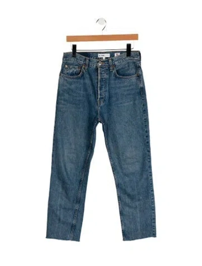 Pre-owned Re/done High-rise Straight Leg Jeans In Blue