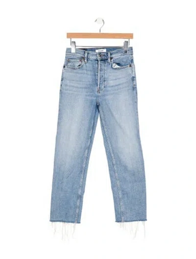 Pre-owned Re/done High-rise Straight Leg Jeans In Blue