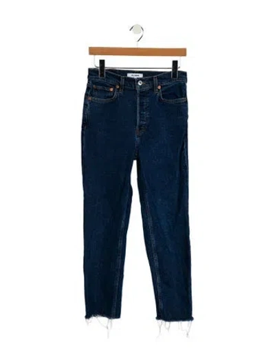 Pre-owned Re/done High-rise Straight Leg Jeans In Blue