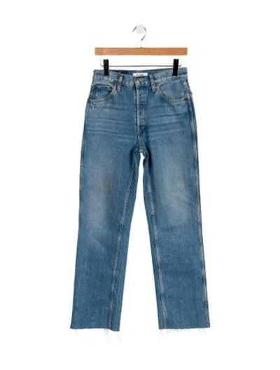 Pre-owned Re/done High-rise Straight Leg Jeans In Blue