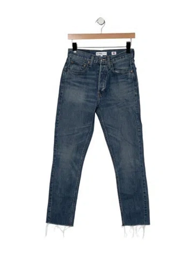 Pre-owned Re/done High-rise Straight Leg Jeans In Blue