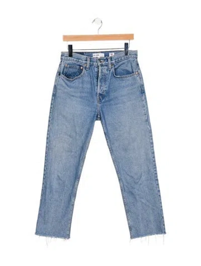 Pre-owned Re/done High-rise Straight Leg Jeans In Blue