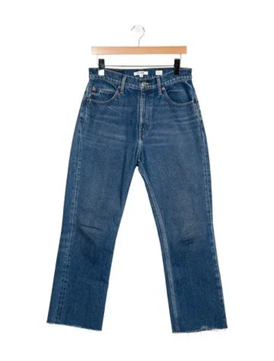 Pre-owned Re/done High-rise Straight Leg Jeans In Blue
