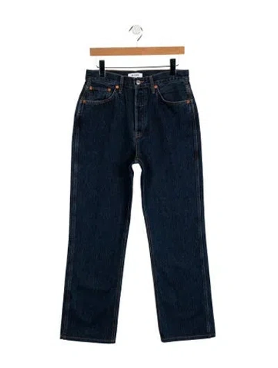 Pre-owned Re/done High-rise Straight Leg Jeans In Blue