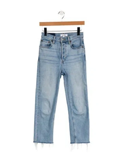 Pre-owned Re/done High-rise Straight Leg Jeans In Blue