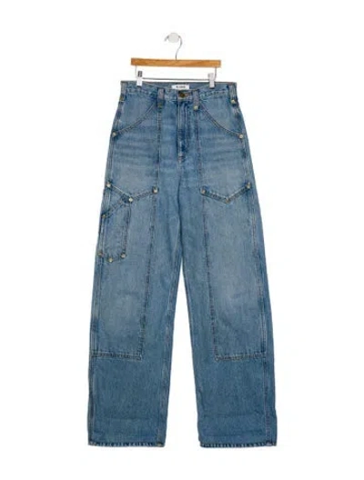 Pre-owned Re/done High-rise Straight Leg Jeans In Blue