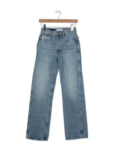 Pre-owned Re/done High-rise Straight Leg Jeans In Blue