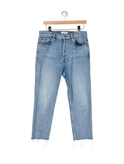Pre-owned Re/done High-rise Straight Leg Jeans In Blue
