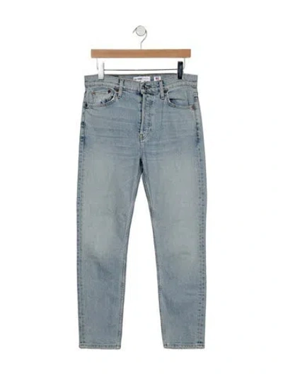 Pre-owned Re/done High-rise Straight Leg Jeans In Blue