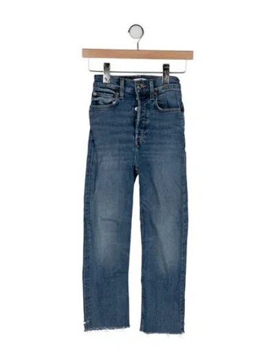 Pre-owned Re/done High-rise Straight Leg Jeans In Blue