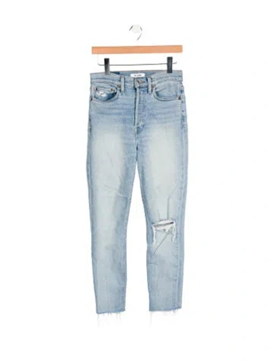 Pre-owned Re/done High-rise Straight Leg Jeans In Blue