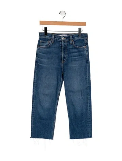 Pre-owned Re/done High-rise Straight Leg Jeans In Blue