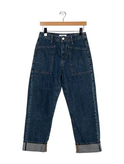 Pre-owned Re/done High-rise Straight Leg Jeans In Blue