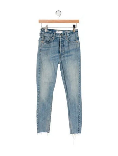 Pre-owned Re/done High-rise Straight Leg Jeans In Blue