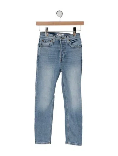 Pre-owned Re/done High-rise Straight Leg Jeans In Blue