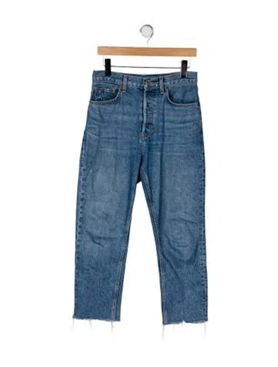 Pre-owned Re/done High-rise Straight Leg Jeans In Blue