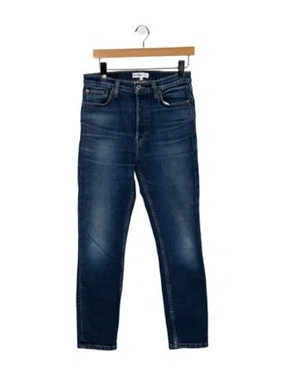 Pre-owned Re/done High-rise Straight Leg Jeans In Blue