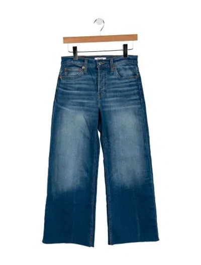 Pre-owned Re/done High-rise Straight Leg Jeans In Blue