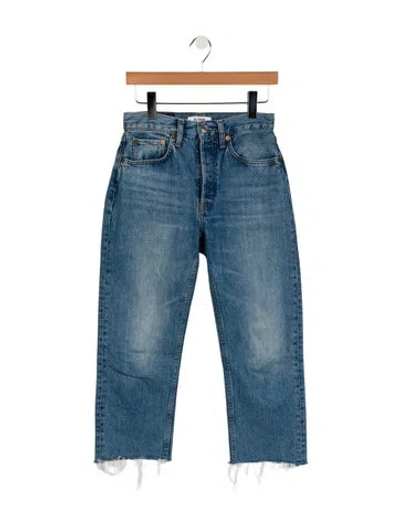 Pre-owned Re/done High-rise Straight Leg Jeans In Blue